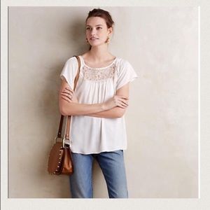 Ivory lace top by Maeve for Anthropologie
